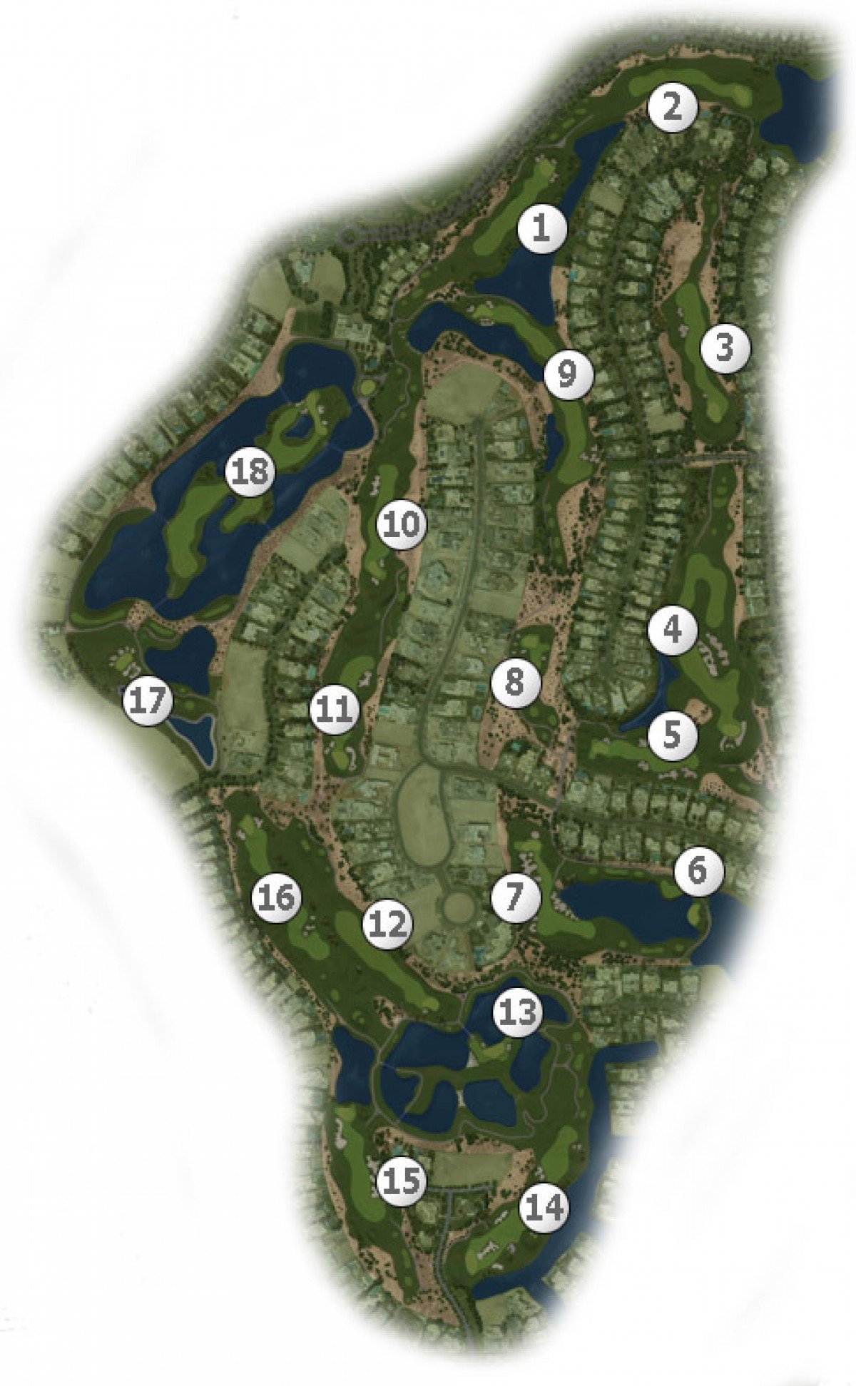 Mapa golfového hřiště