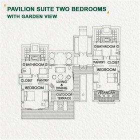 Pavilion Suite Two Bedrooms with Garden View (170 m²)